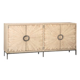 Mabari Light Warm Wash Finish and Antique Silver Iron Sideboard